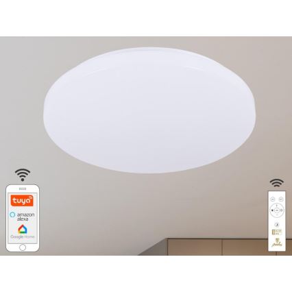 LED Stmievateľné stropné svietidlo OPAL LED/48W/230V 2700-6500K Wi-Fi Tuya biela + diaľkové ovládanie