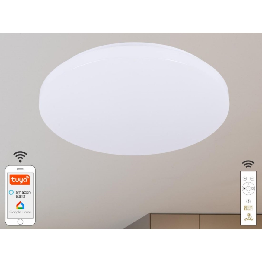 LED Stmievateľné stropné svietidlo OPAL LED/48W/230V 2700-6500K Wi-Fi Tuya biela + diaľkové ovládanie