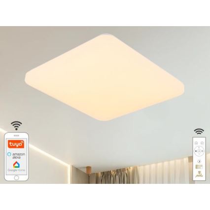 LED Stmievateľné stropné svietidlo OPAL LED/48W/230V 2700-6500K Wi-Fi Tuya biela + diaľkové ovládanie