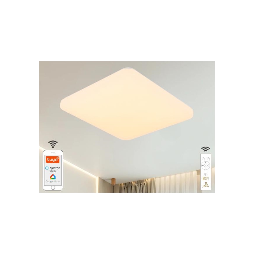 LED Stmievateľné stropné svietidlo OPAL LED/48W/230V 2700-6500K Wi-Fi Tuya biela + diaľkové ovládanie