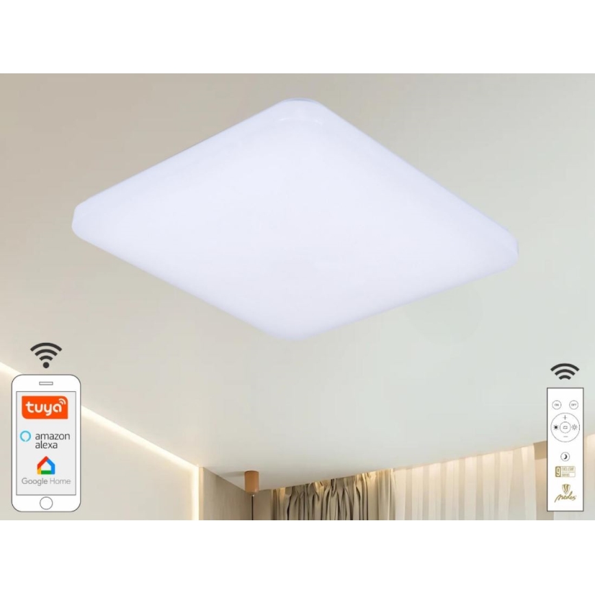 LED Stmievateľné stropné svietidlo OPAL LED/48W/230V 2700-6500K Wi-Fi Tuya biela + diaľkové ovládanie
