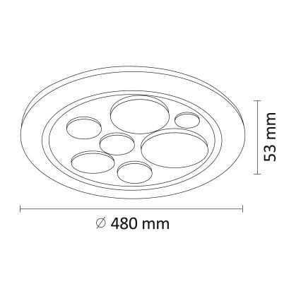 LED Stmievateľné stropné svietidlo PLANET LED/72W/230V pr. 48 cm 3000-6500K + diaľkové ovládanie