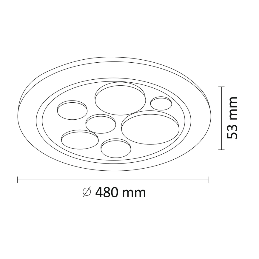 LED Stmievateľné stropné svietidlo PLANET LED/72W/230V pr. 48 cm 3000-6500K + diaľkové ovládanie