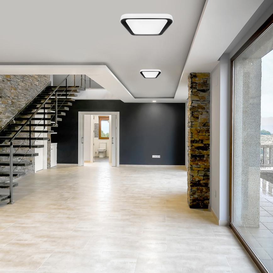 LED Stmievateľné stropné svietidlo QUADRO LED/38W/230V 3000-6000K biela/čierna + diaľkové ovládanie