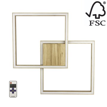 LED Stmievateľné stropné svietidlo RAMME LED/48W/230V matný dub + diaľkové ovládanie – FSC certifikované