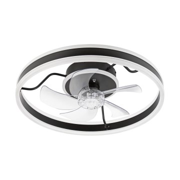 LED Stmievateľné stropné svietidlo s ventilátorom APOLLO LED/38W/230V čierna + diaľkové ovládanie