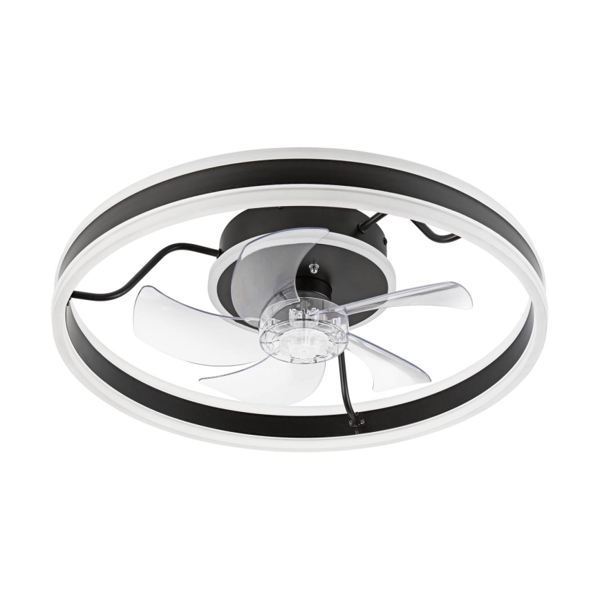 LED Stmievateľné stropné svietidlo s ventilátorom APOLLO LED/38W/230V čierna + diaľkové ovládanie