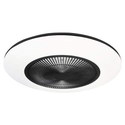 LED Stmievateľné stropné svietidlo s ventilátorom ARIA LED/38W/230V 3000-6000K čierna/biela + diaľkové ovládanie