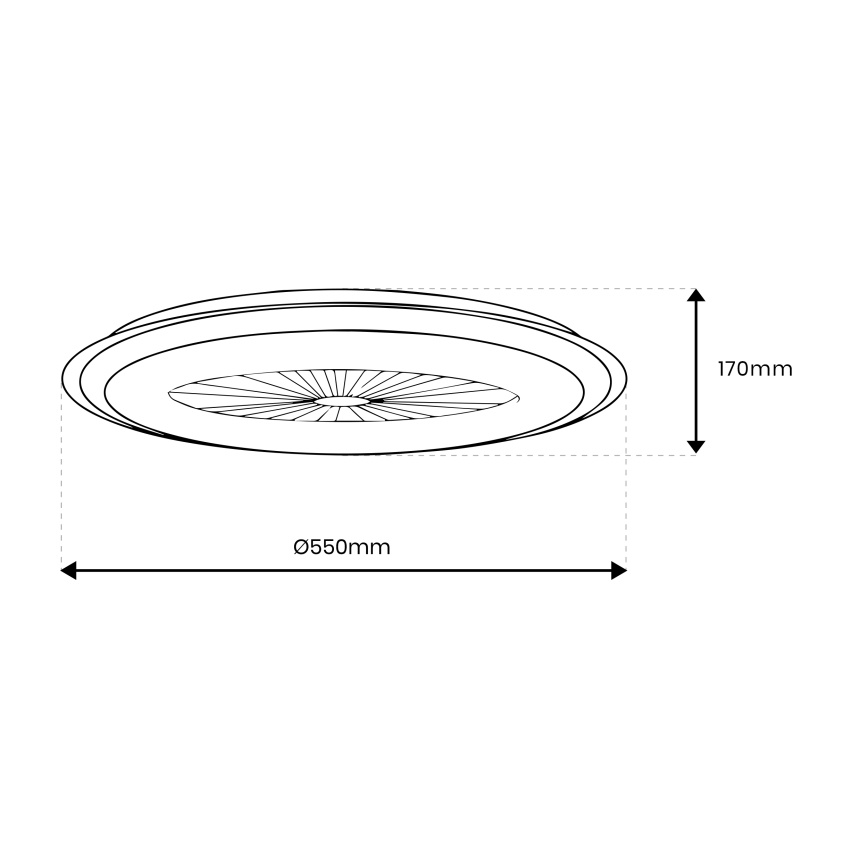 LED Stmievateľné stropné svietidlo s ventilátorom ARIA LED/38W/230V 3000-6000K čierna/biela + diaľkové ovládanie
