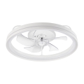 LED Stmievateľné stropné svietidlo s ventilátorom FARGO LED/37W/230V biela + diaľkové ovládanie