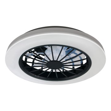 LED stmievateľné stropné svietidlo s ventilátorom GHANA LED/24W/230V 3000-6500K biela/čierna + diaľkové ovládanie