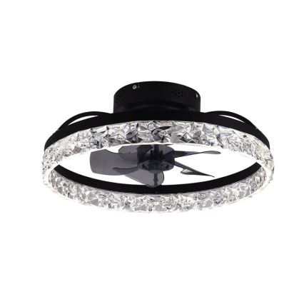 LED Stmievateľné stropné svietidlo s ventilátorom LED/35W/230V 3000-6500K čierna + diaľkové ovládanie