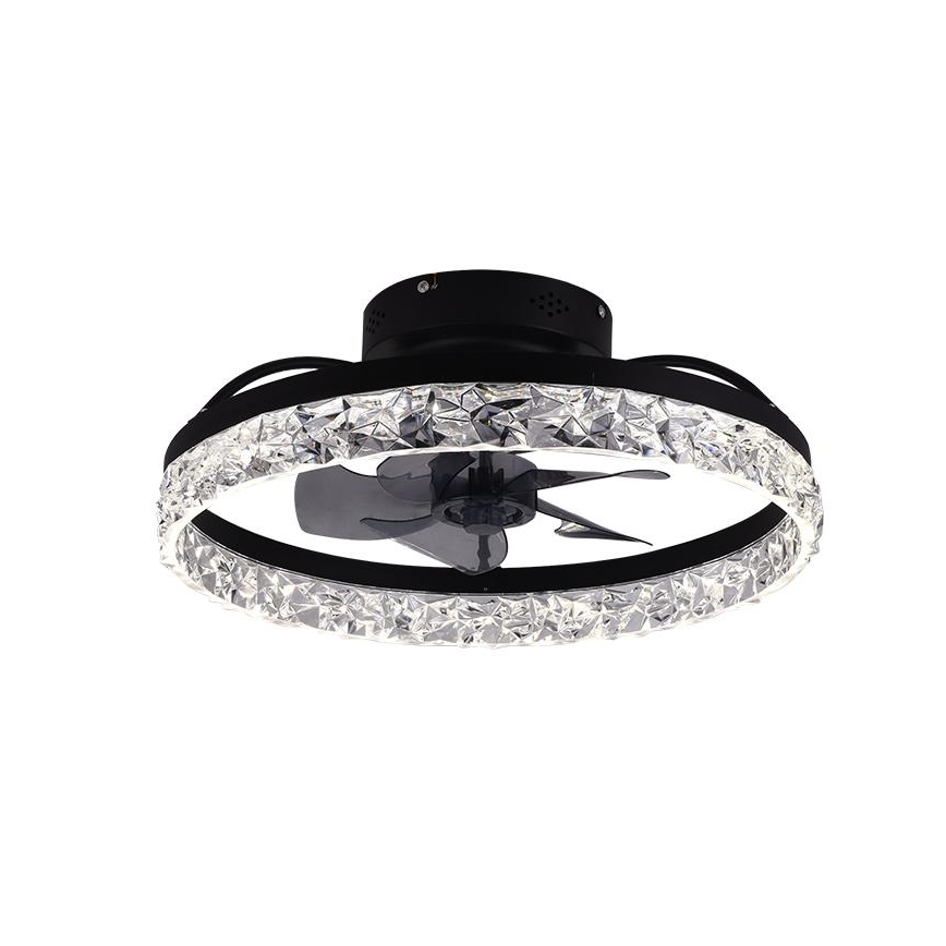 LED Stmievateľné stropné svietidlo s ventilátorom LED/35W/230V 3000-6500K čierna + diaľkové ovládanie