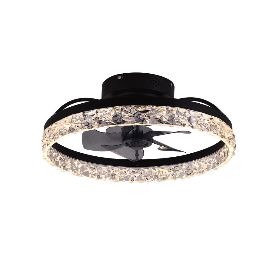 LED Stmievateľné stropné svietidlo s ventilátorom LED/35W/230V 3000-6500K čierna + diaľkové ovládanie