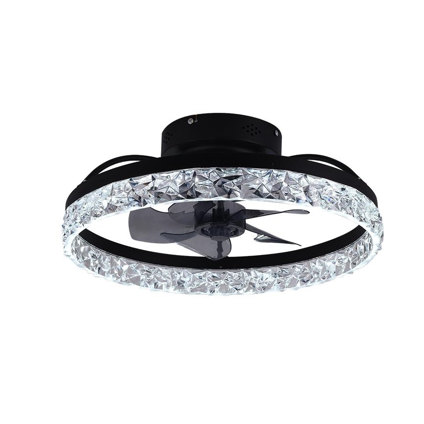 LED Stmievateľné stropné svietidlo s ventilátorom LED/35W/230V 3000-6500K čierna + diaľkové ovládanie