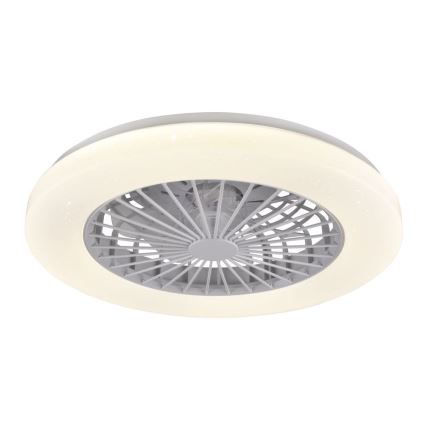LED Stmievateľné stropné svietidlo s ventilátorom LIBYA LED/48W/230V 3000-6500K biela + diaľkové ovládanie