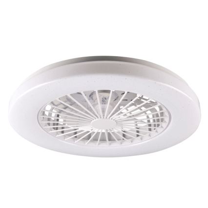 LED Stmievateľné stropné svietidlo s ventilátorom LIBYA LED/48W/230V 3000-6500K biela + diaľkové ovládanie