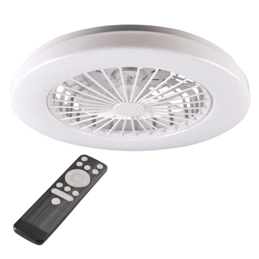 LED Stmievateľné stropné svietidlo s ventilátorom LIBYA LED/48W/230V 3000-6500K biela + diaľkové ovládanie
