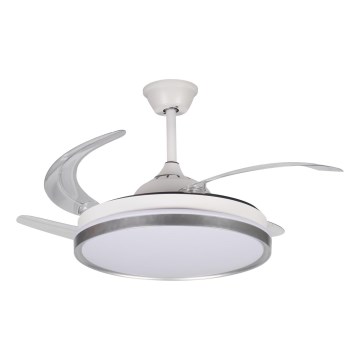 LED Stmievateľné stropné svietidlo s ventilátorom PLAVE LED/36W/230V 3000-6500K strieborná/biela + diaľkové ovládanie