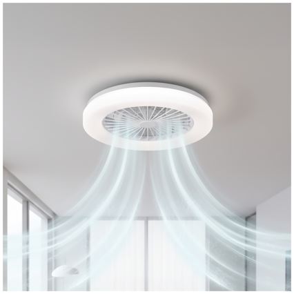 LED Stlmiteľné stropné svietidlo s ventilátorom VENTELUX LED/24W/230V 3000/4000/6500K pr. 45 cm biela + diaľkové ovládanie