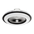 LED Stmievateľné stropné svietidlo s ventilátorom ZEPHYR LED/48W/230V 3000-6000K čierna + diaľkové ovládanie