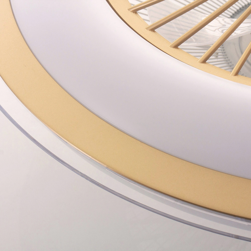 LED Stmievateľné stropné svietidlo s ventilátorom ZEPHYR LED/48W/230V 3000-6000K zlatá + diaľkové ovládanie
