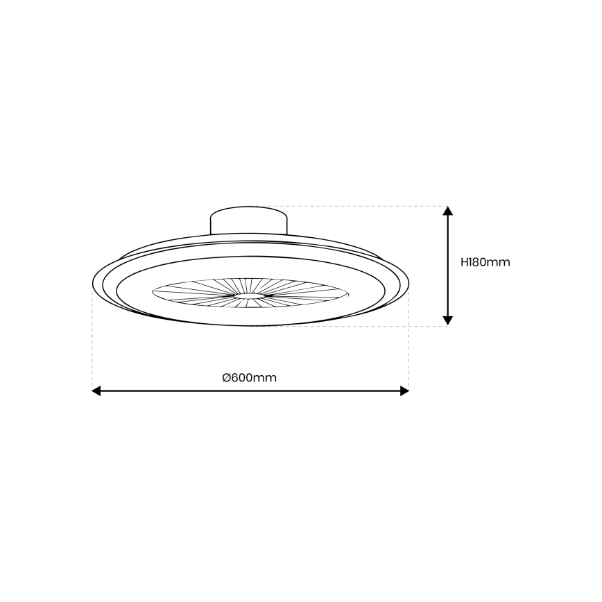 LED Stmievateľné stropné svietidlo s ventilátorom ZONDA LED/48W/230V 3000-6000K biela + diaľkové ovládanie