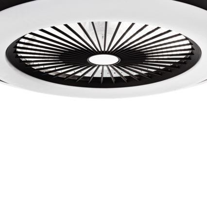 LED Stmievateľné stropné svietidlo s ventilátorom ZONDA LED/48W/230V 3000-6000K čierna + diaľkové ovládanie