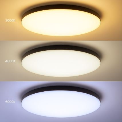 LED Stmievateľné stropné svietidlo SIENA LED/80W/230V 3000-6000K pr. 75 cm čierna + diaľkové ovládanie
