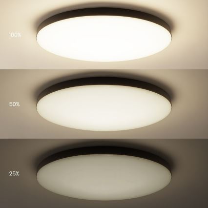 LED Stmievateľné stropné svietidlo SIENA LED/80W/230V 3000-6000K pr. 75 cm čierna + diaľkové ovládanie