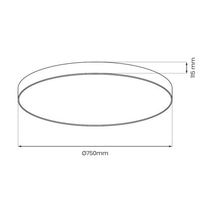 LED Stmievateľné stropné svietidlo SIENA LED/80W/230V 3000-6000K pr. 75 cm čierna + diaľkové ovládanie