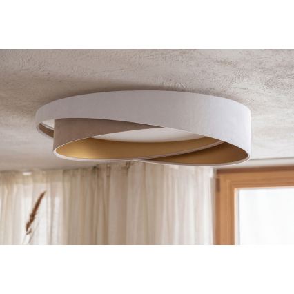 LED stmievateľné stropné svietidlo SMART GALAXY MODERN LED/24W/230V 3000-6500K priem. 55 cm biela/béžová/zlatá + diaľkové ovládanie