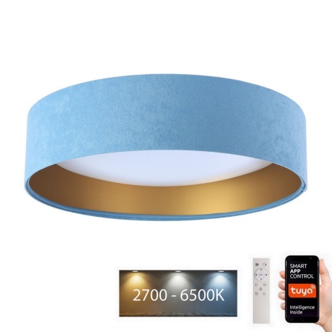LED Stmievateľné stropné svietidlo SMART GALAXY LED/24W/230V pr. 45 cm 2700-6500K Wi-Fi Tuya modrá/zlatá + diaľkové ovládanie