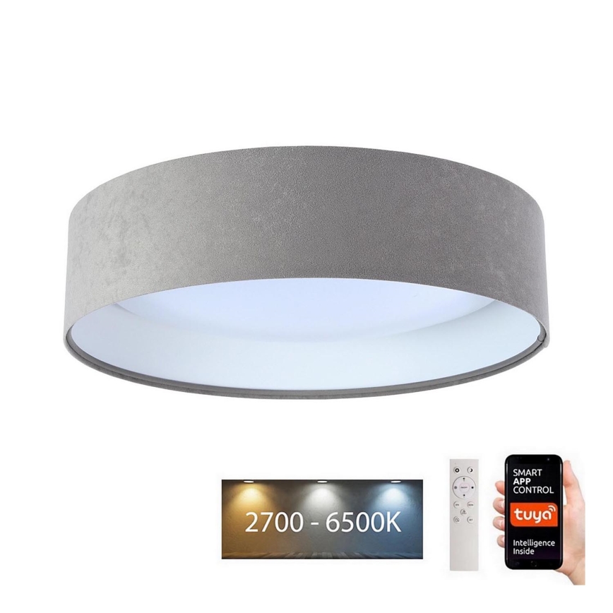 LED Stmievateľné stropné svietidlo SMART GALAXY LED/24W/230V pr. 45 cm 2700-6500K Wi-Fi Tuya šedá/biela + diaľkové ovládanie