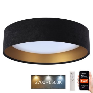 LED Stmievateľné stropné svietidlo SMART GALAXY LED/36W/230V pr. 55 cm 2700-6500K Wi-Fi Tuya čierna/zlatá + diaľkové ovládanie