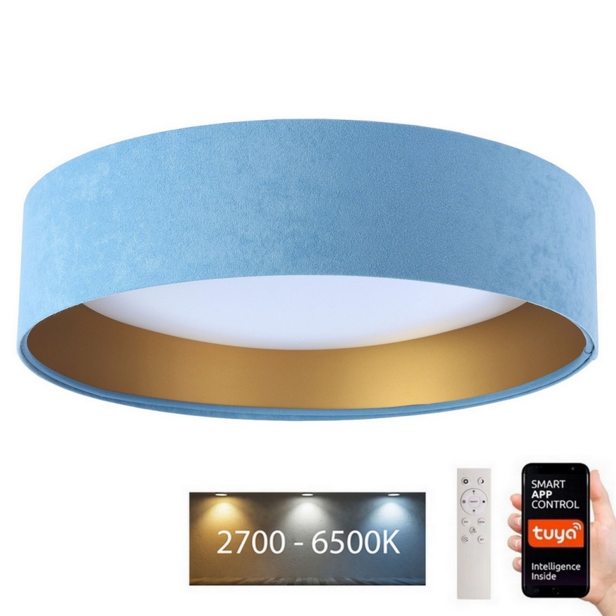 LED Stmievateľné stropné svietidlo SMART GALAXY LED/36W/230V pr. 55 cm 2700-6500K Wi-Fi Tuya modrá/zlatá + diaľkové ovládanie