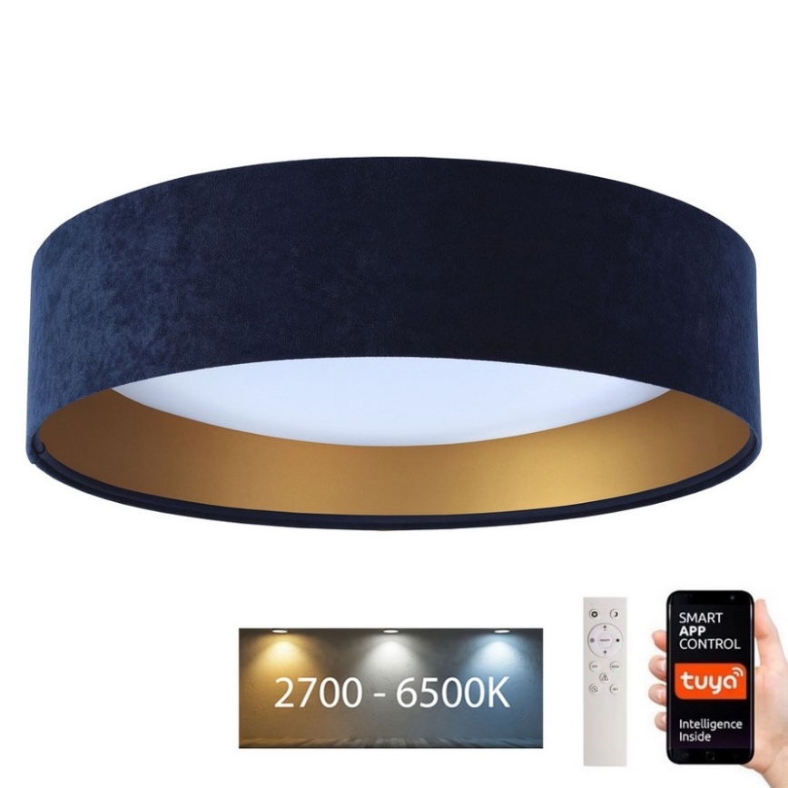 LED Stmievateľné stropné svietidlo SMART GALAXY LED/36W/230V pr. 55 cm 2700-6500K Wi-Fi Tuya modrá/zlatá + diaľkové ovládanie