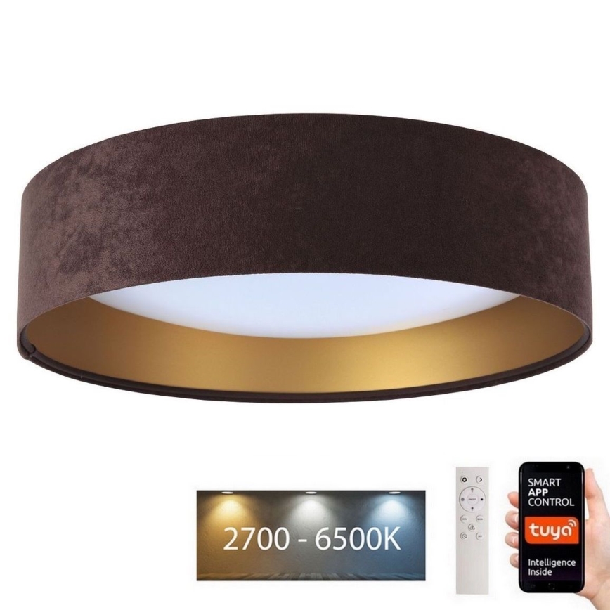 LED Stmievateľné stropné svietidlo SMART GALAXY LED/36W/230V pr. 55 cm Wi-Fi Tuya hnedá/zlatá + diaľkové ovládanie