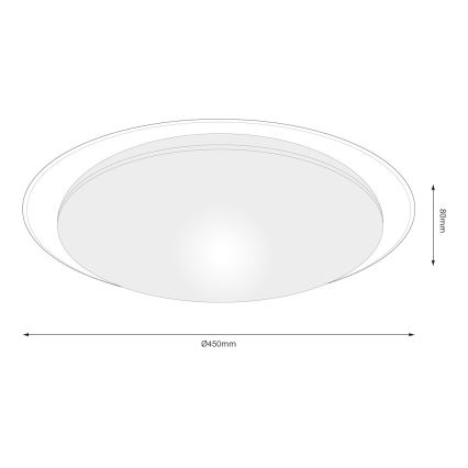 LED stmievateľné stropné svietidlo SONIC LED/35W/230V 3000-6000K pr. 45 cm biela + diaľkové ovládanie
