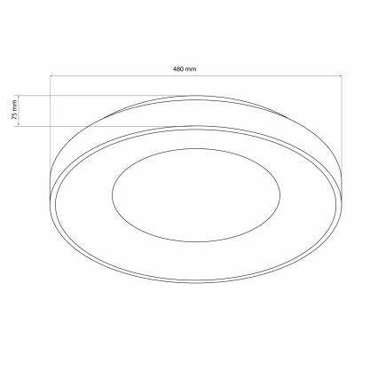 LED Stmievateľné kúpeľňové stropné svietidlo WITOLD LED/72W/230V pr. 48 cm 3000-6000K IP44 + diaľkové ovládanie