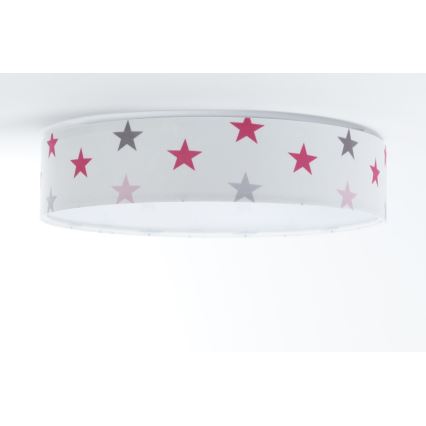 LED Stmievateľné detské stropné svietidlo SMART GALAXY KIDS LED/24W/230V 3000-6500K hviezdičky biela/ružová/šedá + diaľkové ovládanie