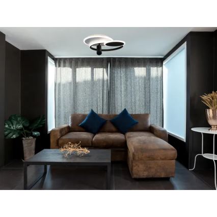 LED Stmievateľné stropné svietidlo LED/65W/230V 3000-6500K biela/čierna + diaľkové ovládanie