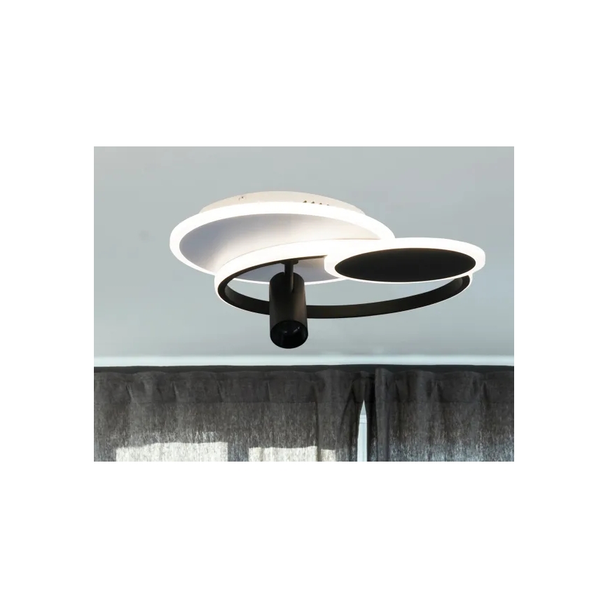 LED Stmievateľné stropné svietidlo LED/65W/230V 3000-6500K biela/čierna + diaľkové ovládanie