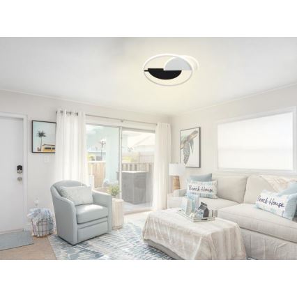 LED Stmievateľné stropné svietidlo LED/70W/230V 3000-6500K biela/čierna + diaľkové ovládanie