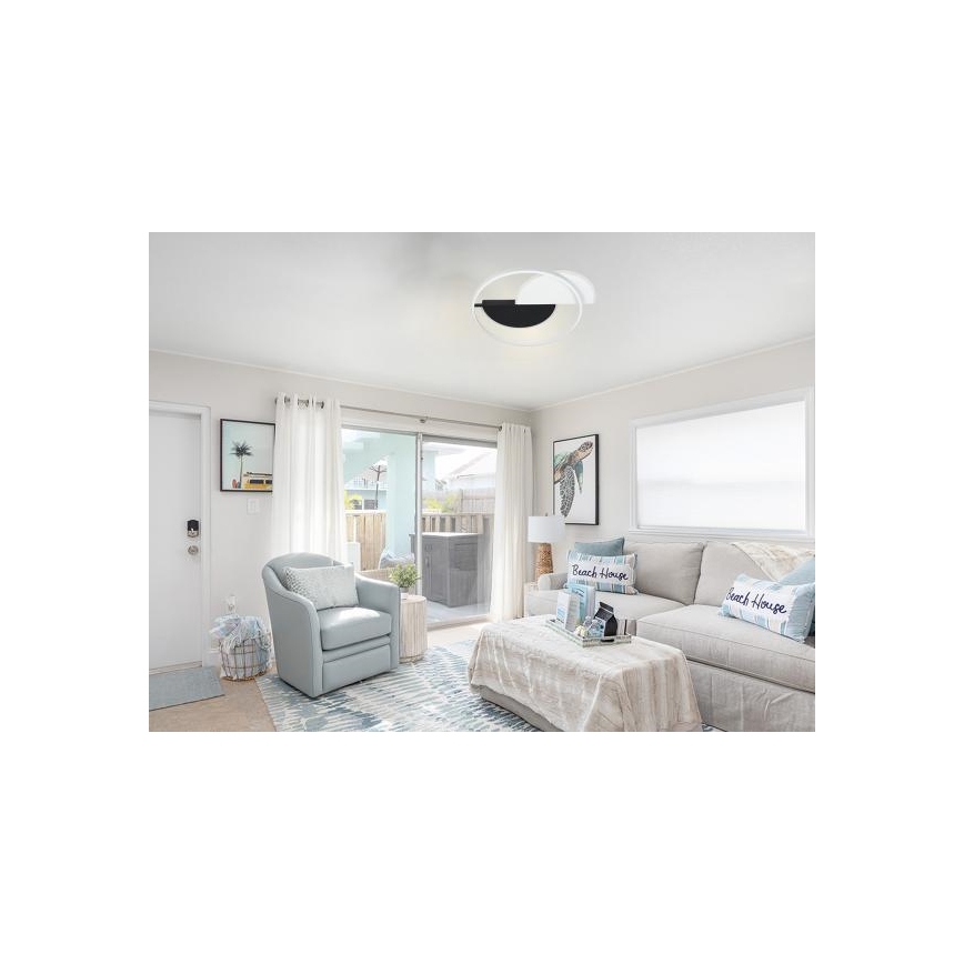LED Stmievateľné stropné svietidlo LED/70W/230V 3000-6500K biela/čierna + diaľkové ovládanie