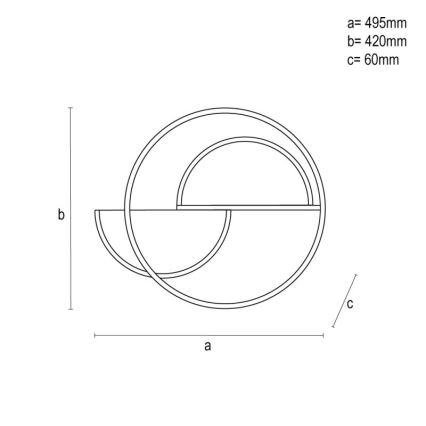 LED Stmievateľné stropné svietidlo LED/70W/230V 3000-6500K biela/čierna + diaľkové ovládanie