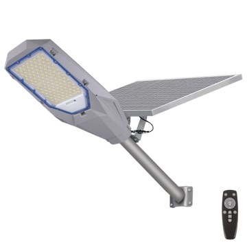 LED stmievateľné uličné svietidlo so senzorom súmraku a solárnym panelom LED/200W/20000 mAh 6500K IP65 šedé