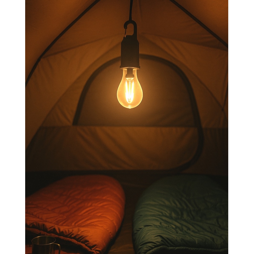 LED Stmievateľné vonkajšie závesné nabíjacie svietidlo LED/3W/5V 400 mAh IP44