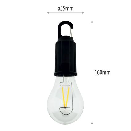 LED Stmievateľné vonkajšie závesné nabíjacie svietidlo LED/3W/5V 400 mAh IP44