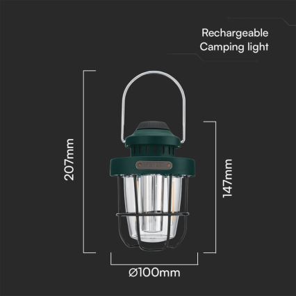 LED Stmievateľné vonkajšie závesné nabíjacie svietidlo LED/5W/5V 2700-6500K IP44